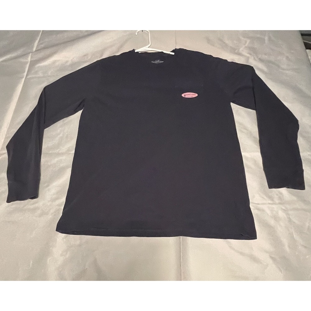 Vineyard Vines Boys T-Shirt Medium 18 Navy Logo Graphic Lacross Since 1998 *READ